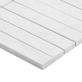 Bianco Dolomite Marble 1x6 Stacked Mosaic Tile Honed