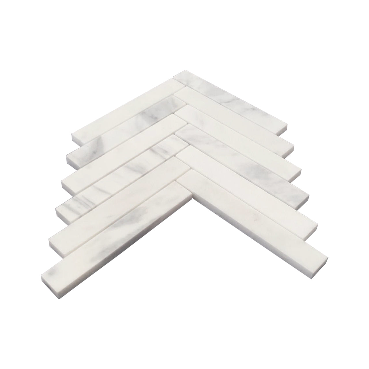 Calacatta Gold Marble 1" x 6" Herringbone Mosaic Tile Polished
