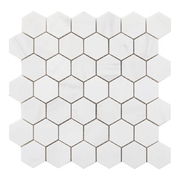 2” Bianco Dolomite Hexagon Mosaic
