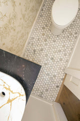 2" Tuscan Calacatta Marble Hexagon Mosaic Tile