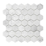 2” Carrara White Hexagon Mosaic Tile