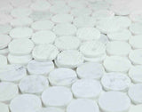2” Carrara White Honed Penny Round Mosaic Tile