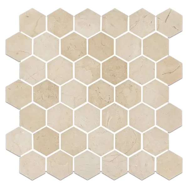 2” Alicante Crema Marfil Hexagon Spanish Marble