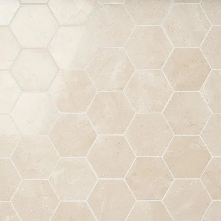 2” Alicante Crema Marfil Hexagon Spanish Marble