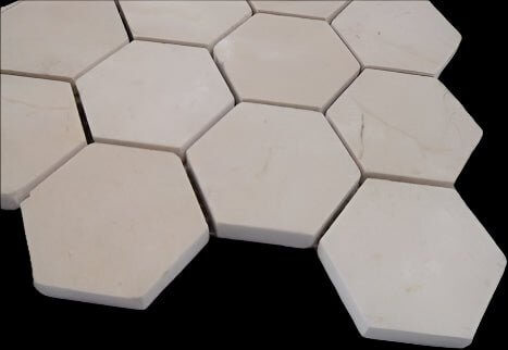 2” Alicante Crema Marfil Hexagon Spanish Marble
