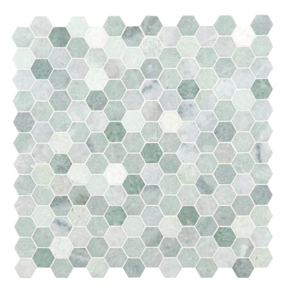 2” Ming Green Classico Polished Hexagon Mosaic Tile