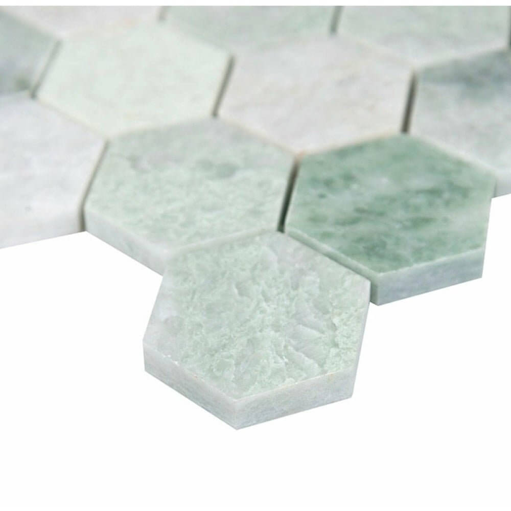 2” Ming Green Classico Polished Hexagon Mosaic Tile