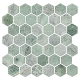 2” Ming Green Classico Polished Hexagon Mosaic Tile