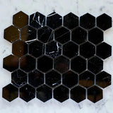 2” Nero Marquina Hexagon Mosaic