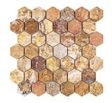 2” Scabos Travertine Hexagon Mosaic Honed