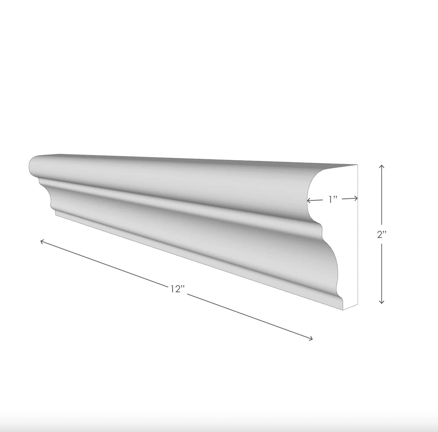 2 x 12 x 1 Bardiglio Chairrail Trim Piece
