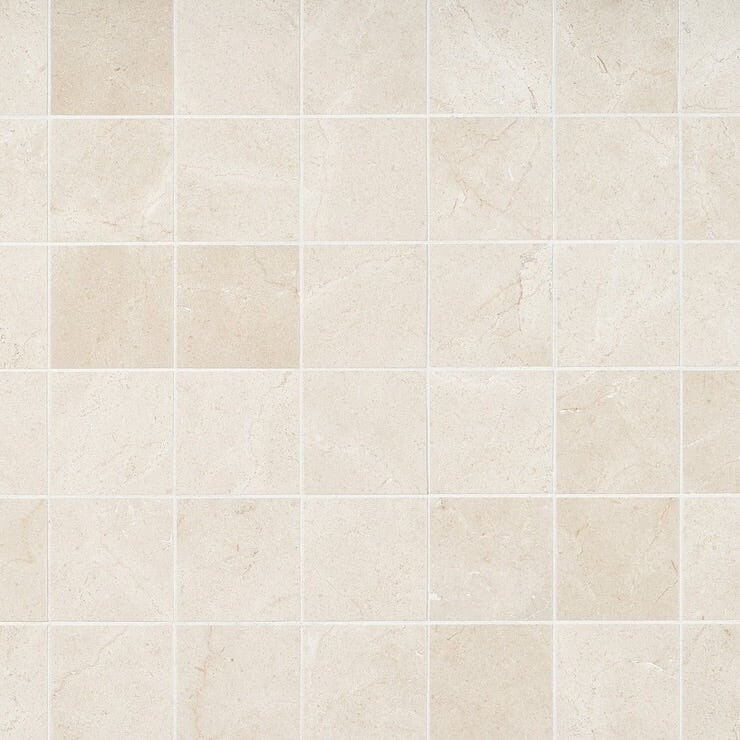 2" X 2" Alicante Crema Marfil Spanish Square Mosaic Tile