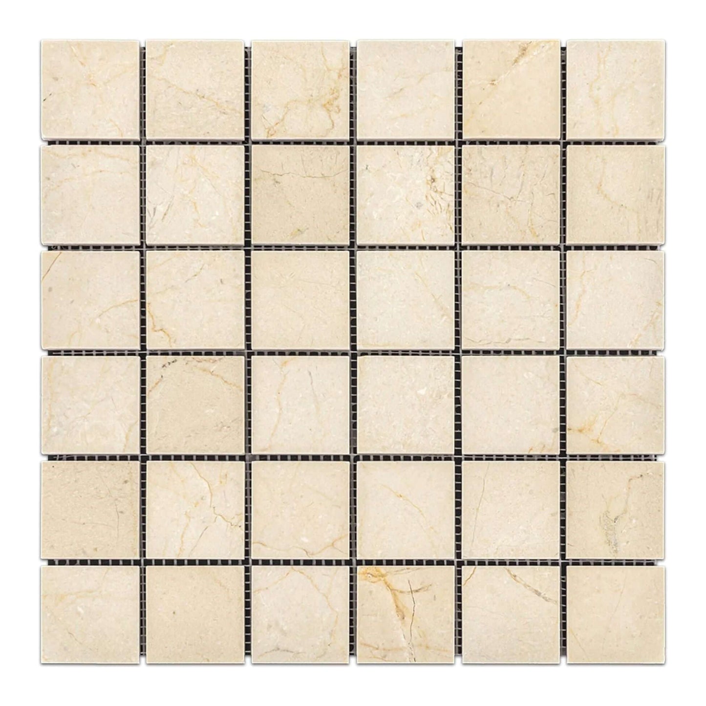 2" X 2" Alicante Crema Marfil Spanish Square Mosaic Tile