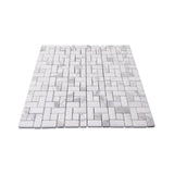 Calacatta Gold Marble Target Pinwheel Mosaic Tile with Calacatta Gold Dots Polished