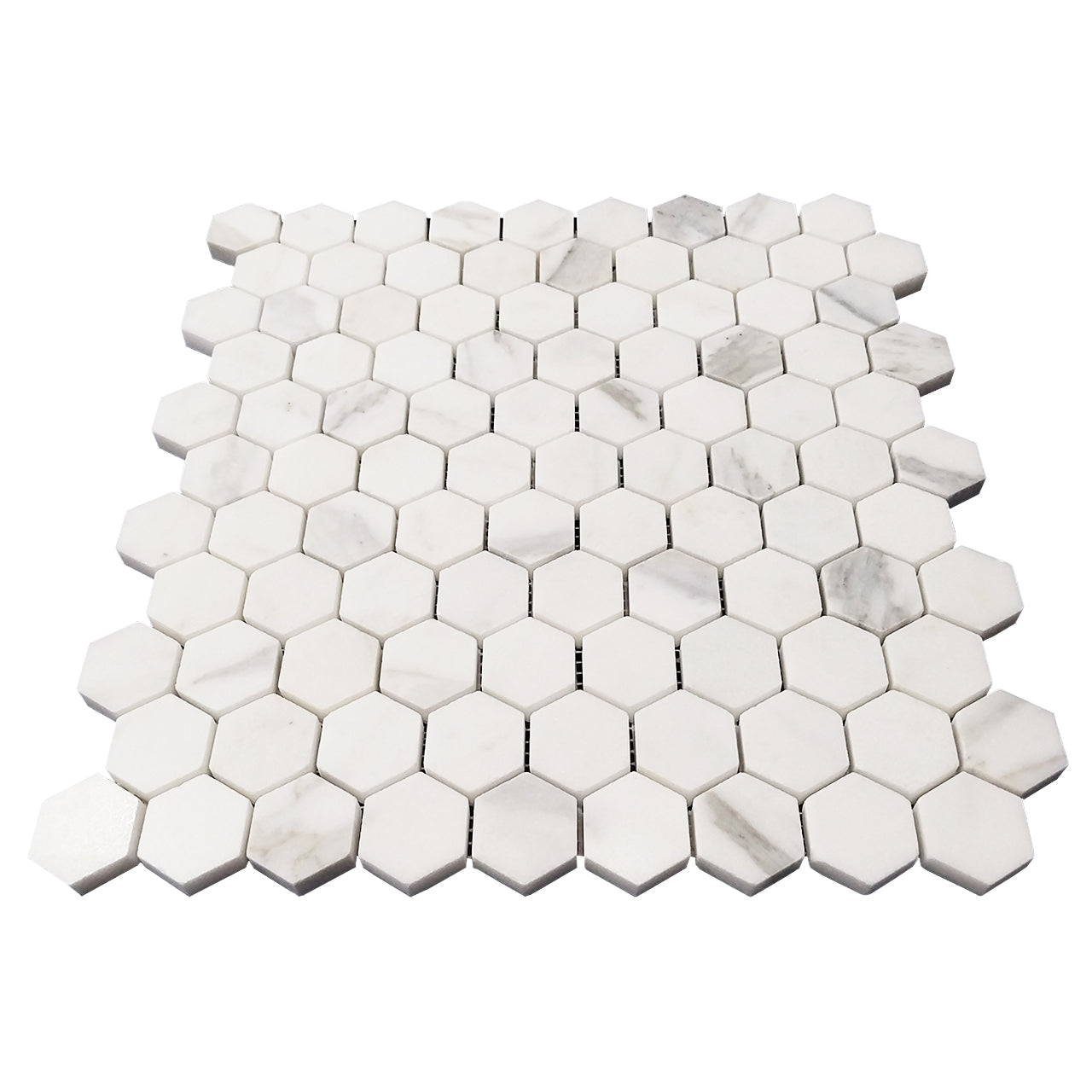 Calacatta Gold Italian Marble 1" Hexagon Mosaic Tile Honed