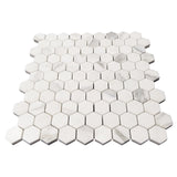 Calacatta Gold Italian Marble 1" Hexagon Mosaic Tile Polished