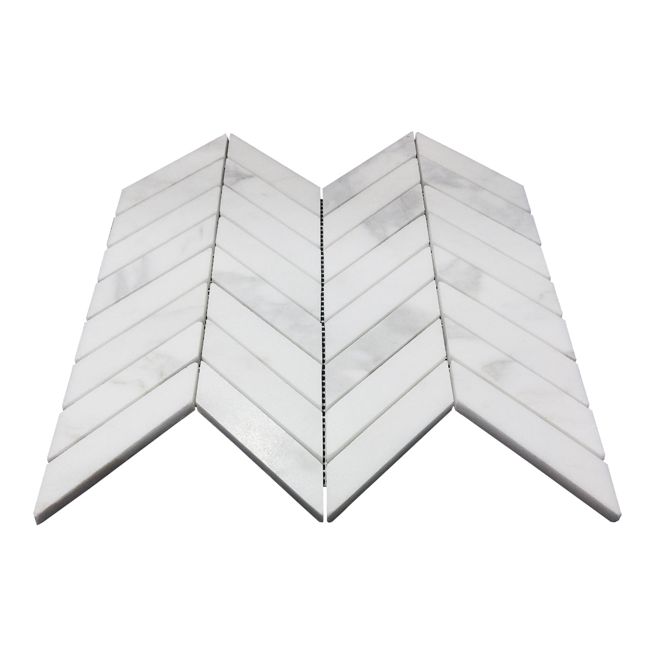 Calacatta Gold Italian Marble 1" x 4" Chevron Mosaic Tile Honed