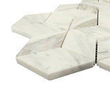 Calacatta Gold Italian Marble Rhombus 3D Cube Diamond Mosaic Tile Polished