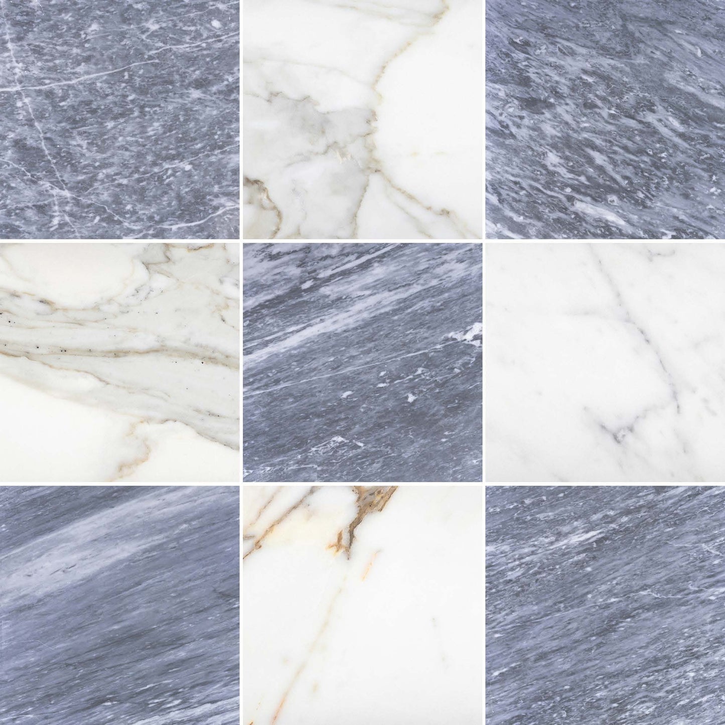 24x24 Bardiglio Italian Gray Marble