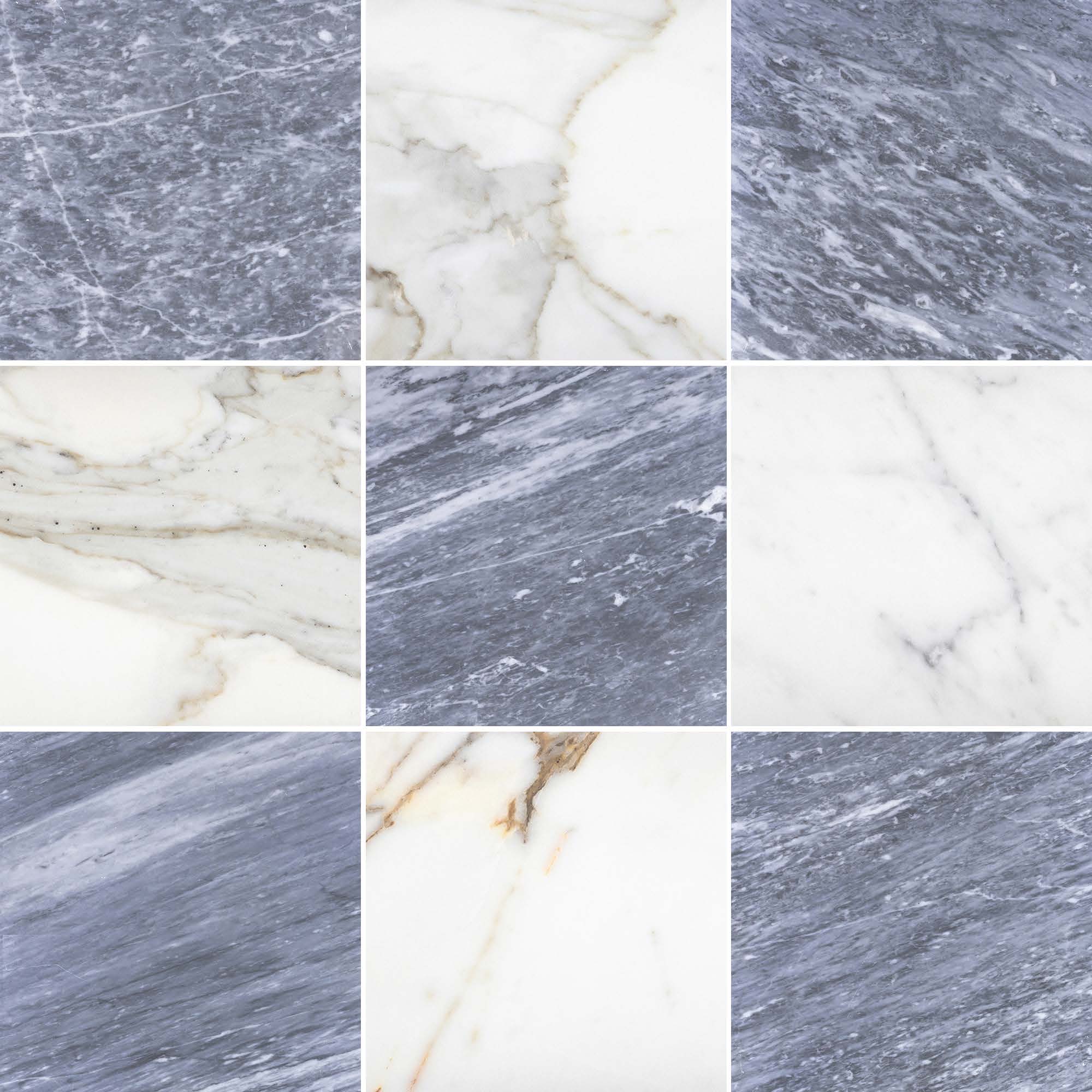 24x24 Bardiglio Italian Gray Marble