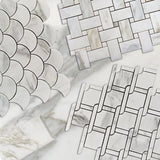 Calacatta Gold Italian Marble Picket Mosaic Tile Honed