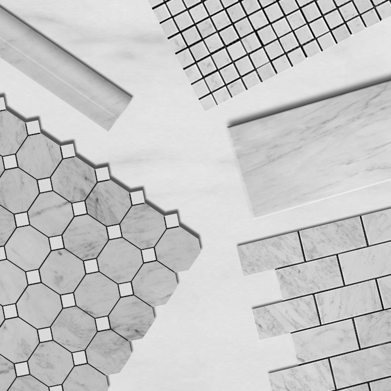 Carrara White Italian Marble 2" x 4" Subway Mosaic Tile Polished