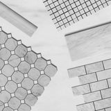 Carrara White Italian Marble 2" x 4" Subway Mosaic Tile Honed