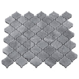 Bardiglio Gray Marble Mini Arabesque Baroque Lantern Mosaic Tile Honed