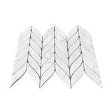 Carrara White Italian Marble Leaf Shape Mosaic Tile Honed