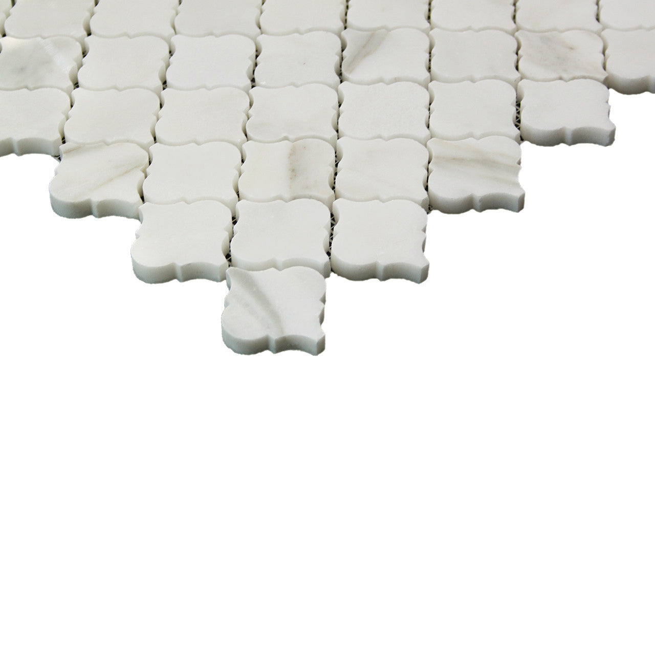 Calacatta Gold Marble Arabesque Baroque Mini Lantern Mosaic Tile Polished