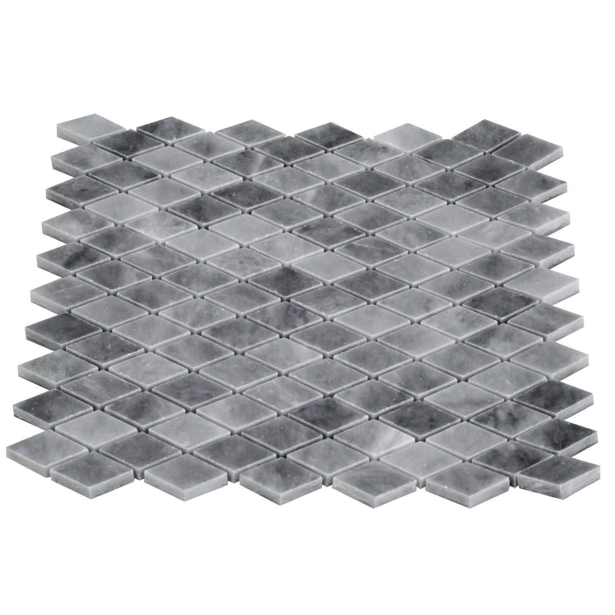 Bardiglio Gray Marble Diamond Mosaic Tile Polished