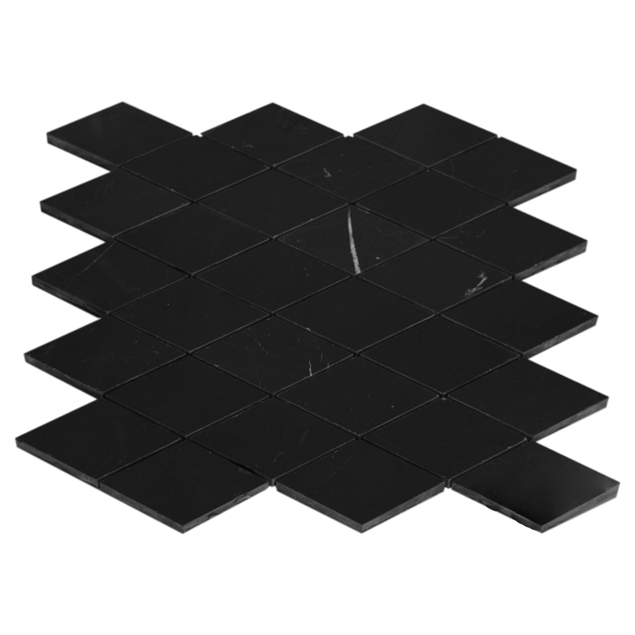 Nero Marquina Black Marble Large Diamond Mosaic Tile Polished