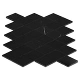 Nero Marquina Black Marble Large Diamond Mosaic Tile Polished