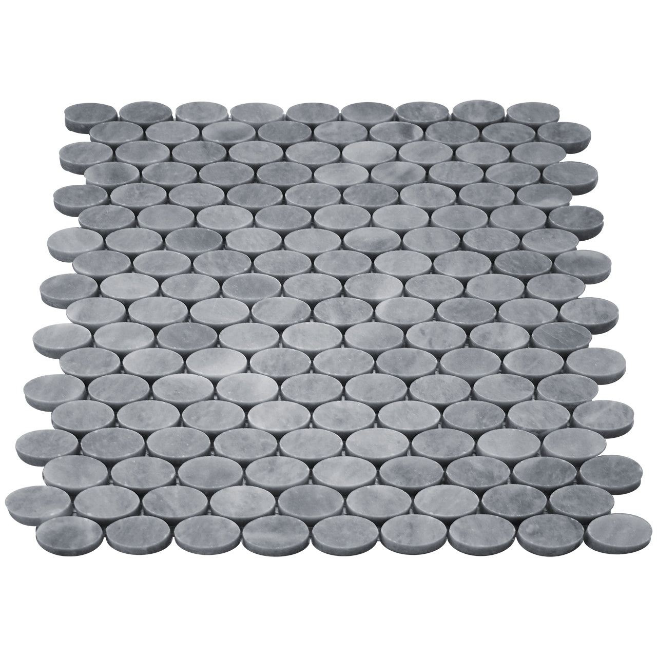 Bardiglio Gray Marble Oval Ellipse Mosaic Tile Polished