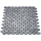 Bardiglio Gray Marble Oval Ellipse Mosaic Tile Polished
