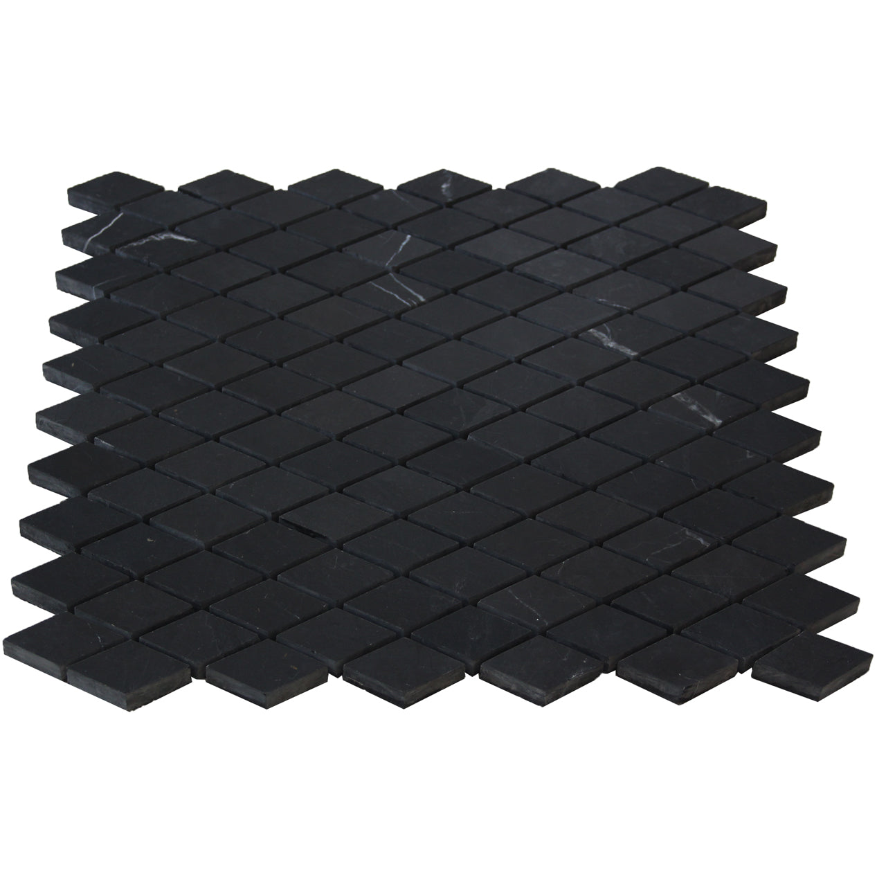 Nero Marquina Black Marble Diamond Mosaic Tile Honed
