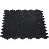 Nero Marquina Black Marble Diamond Mosaic Tile Honed