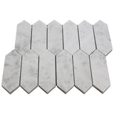 Carrara White Italian Marble Picket  Mosaic Tile Honed