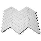Bianco Dolomite Marble 1x4 Herringbone Mosaic Tile Polished
