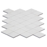 Bianco Dolomite Marble Large Diamond Mosaic Tile Polished