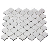Bianco Dolomite Marble Mini Arabesque Baroque Lantern Mosaic Tile Honed