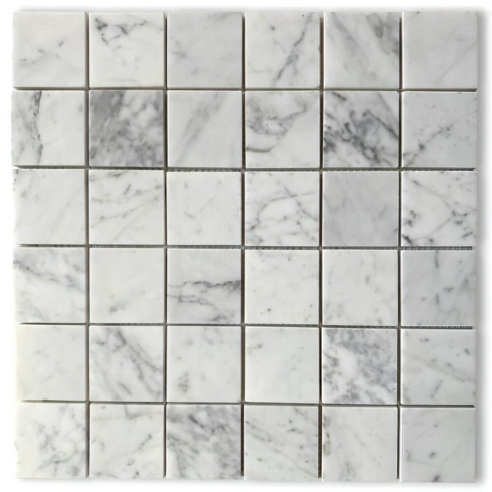 2x2 Carrara White Marble Mosaic