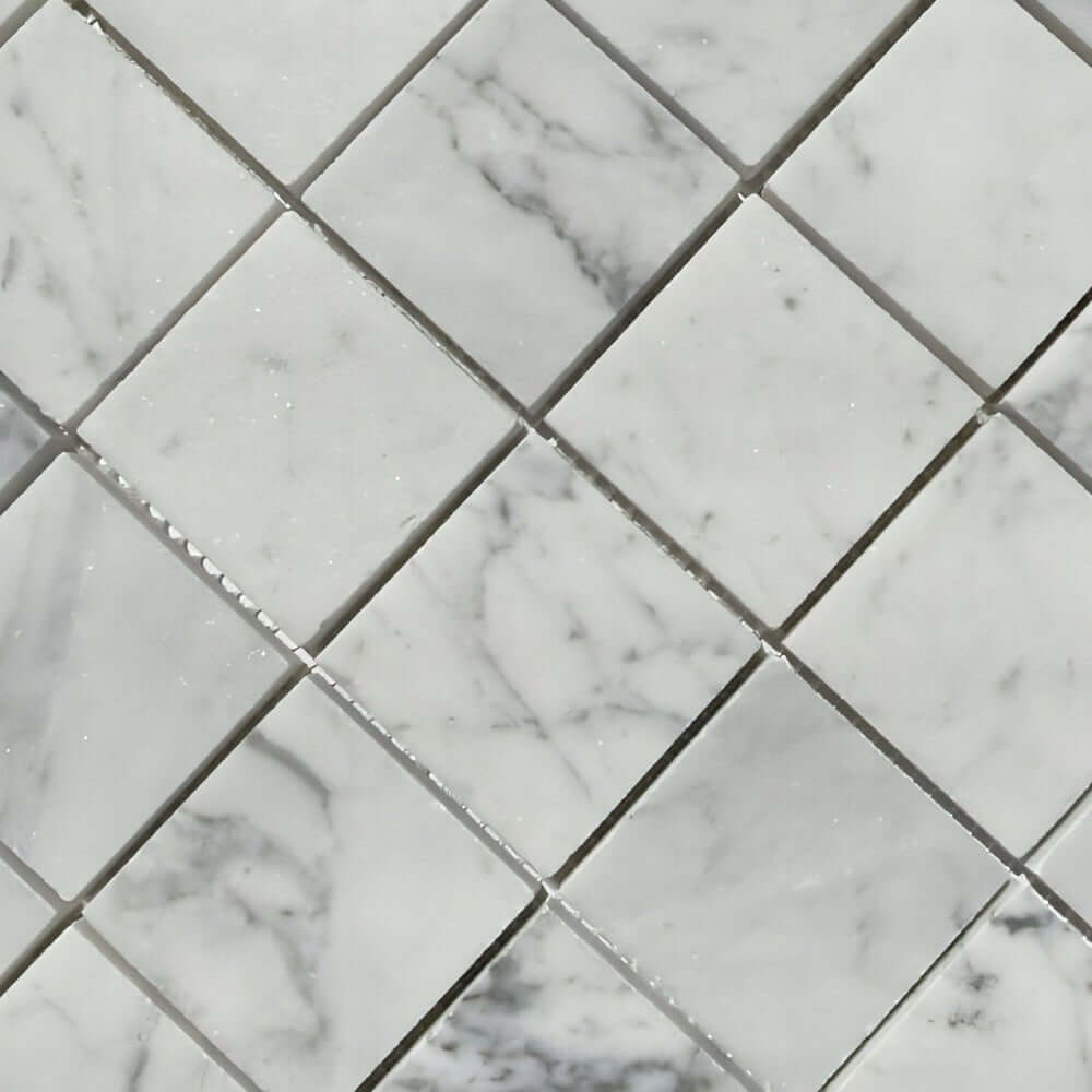 2x2 Carrara White Marble Mosaic