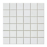 2x2 Thassos White Marble Mosaic Tile