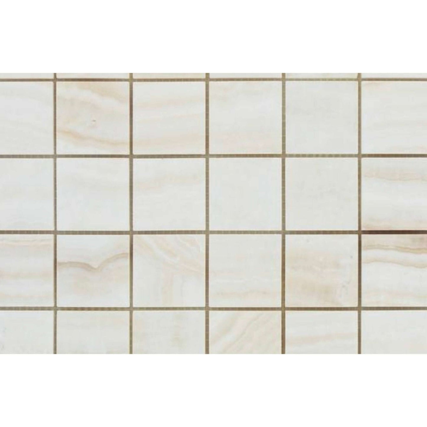 2x2 Vanilla Onyx Vein-Cut Mosaic Tile Polished