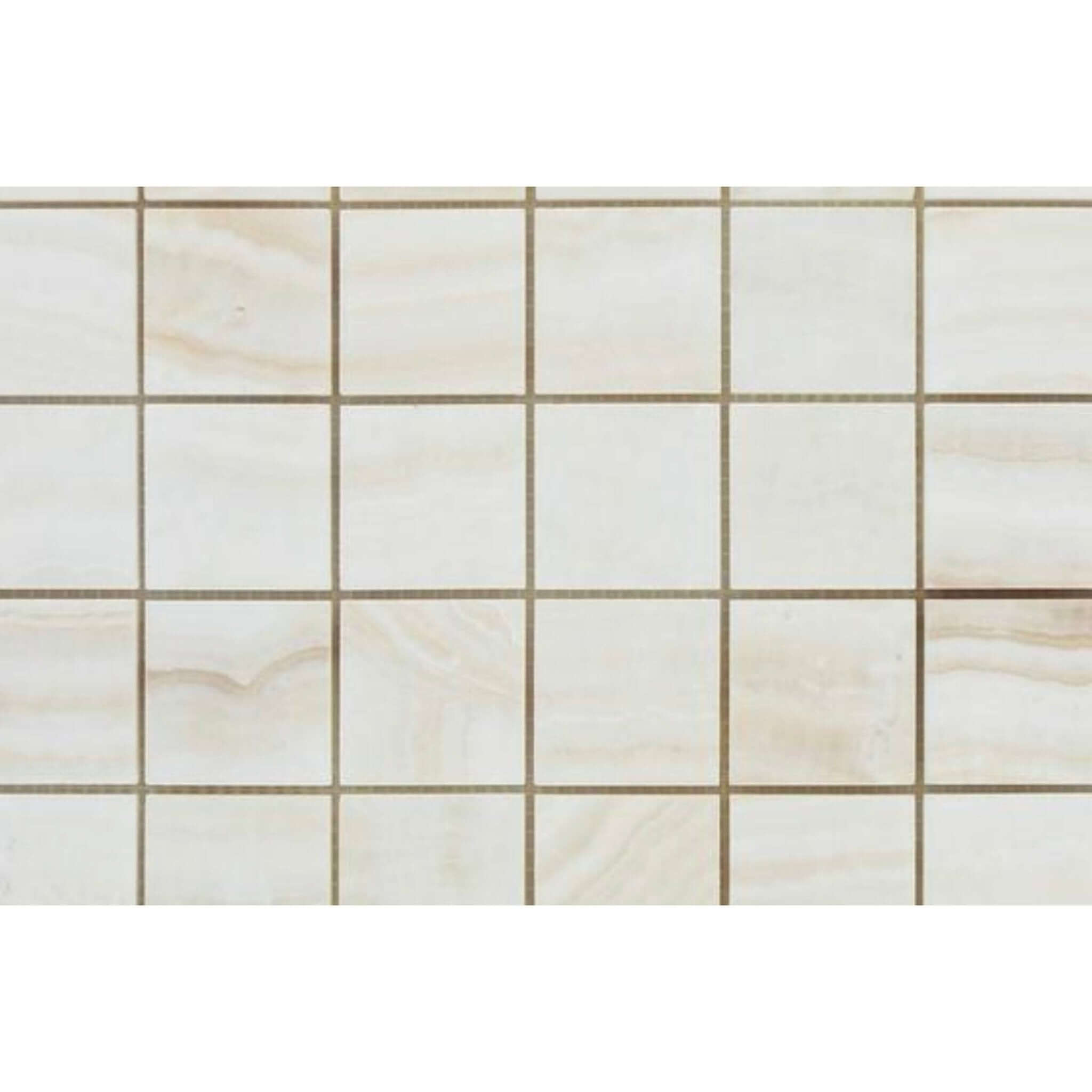 2x2 Vanilla Onyx Vein-Cut Mosaic Tile Polished