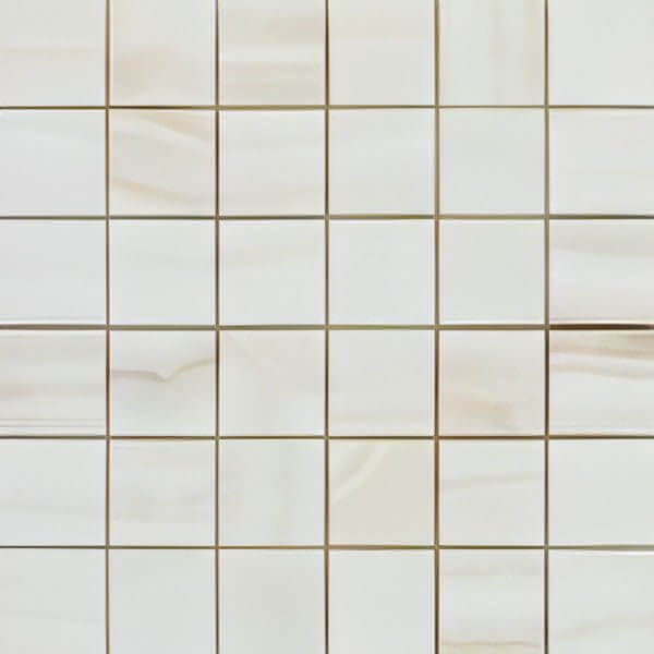 2x2 Vanilla Onyx Vein-Cut Mosaic Tile Polished