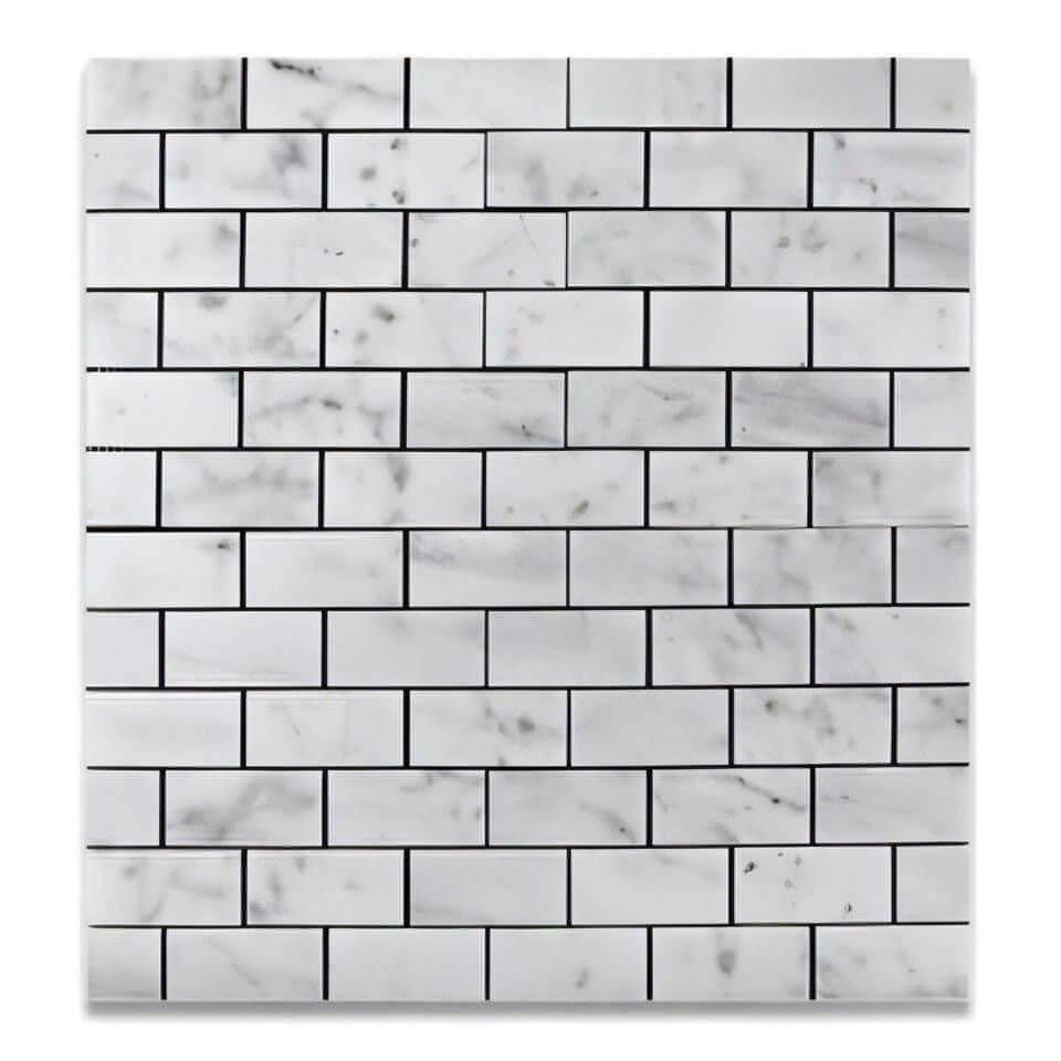 2x4 Carrara White Marble Brick Mosaic Tile
