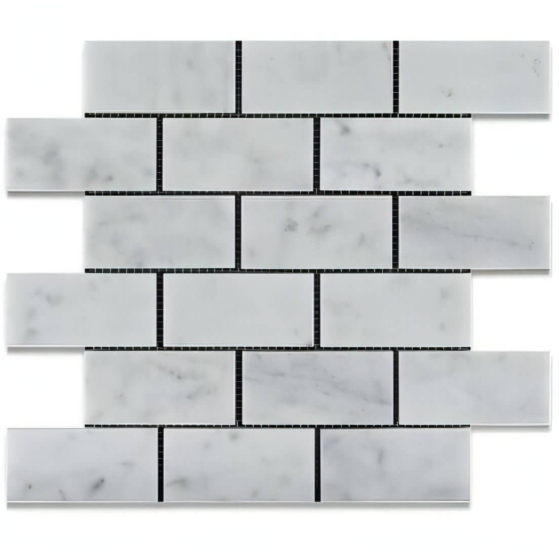 2x4 Carrara White Marble Brick Mosaic Tile