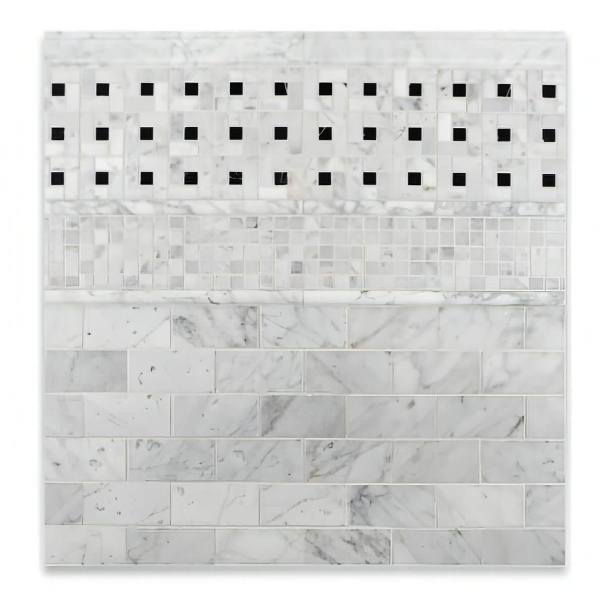 2x4 Carrara White Marble Brick Mosaic Tile